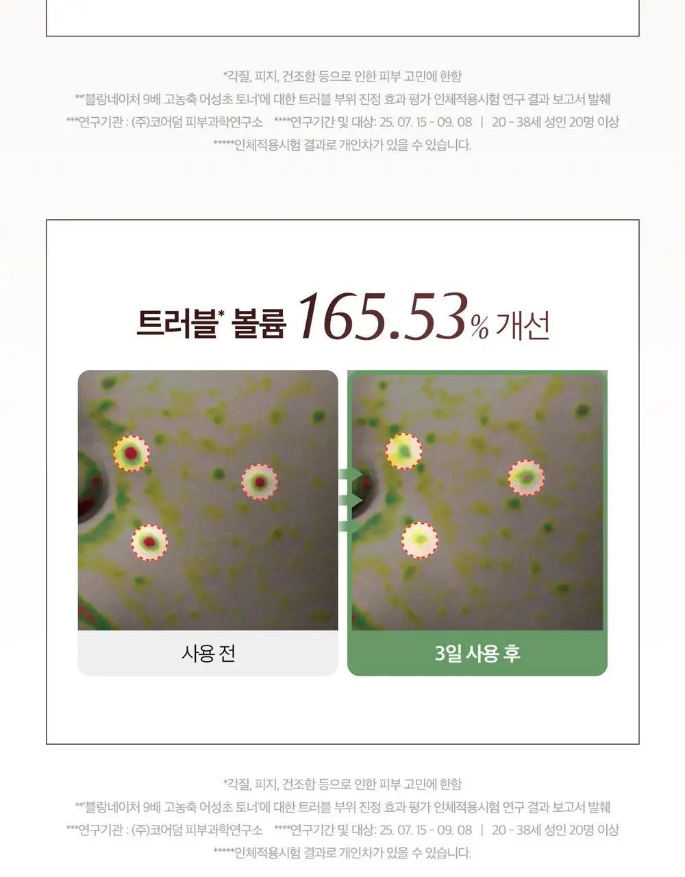 [1만5천원 사은품 한정수량][쿨링진정/대용량]블랑네이처 9배 고농축 어성초 토너 300ml 상세페이지 9
